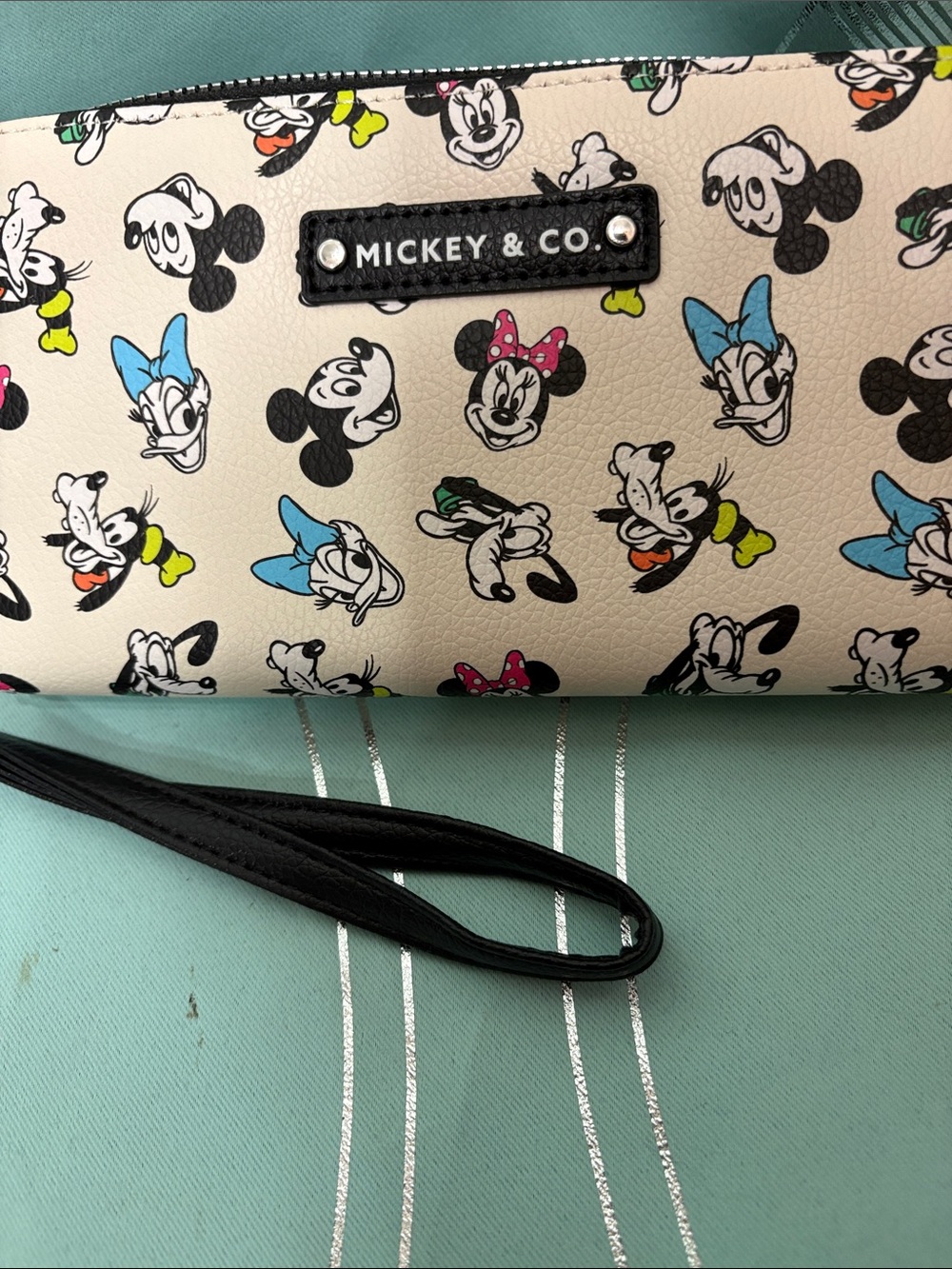 Kids Wristlet Wallet - White with Multicolor Character Print - Picture 4 of 4